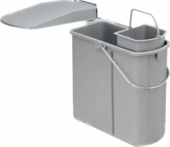 Naber Vario 1 Plus. Abfallsammler, Alu Grau. - Mülleimer