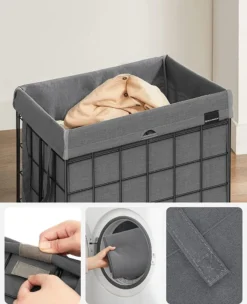 SONGMICS Wäschekorb 90L, Faltbarer Wäschesammler, Abnehmbarer Und Waschbarer Wäschesack, Metalldrahtgestell, Für Schlafzimmer, Bad, Waschküche, Schwarz-grau LCB190G01 11 SONGMICS Wäschekorb 90L, Faltbarer Wäschesammler, Abnehmbarer Und Waschbarer Wäschesack, Metalldrahtgestell, Für Schlafzimmer, Bad, Waschküche, Schwarz-grau LCB190G01 -Leifheit || Vileda || Wenko Verkaufsgeschäft 00fee8ffa5d8575e3f65f99be0496e63
