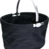 Einkaufskorb "Silandre" Schwarz Faltbarer Einkaufskorb Rund Mit Aluminiumgriff Geräumig Stabile Einkaufstasche 36 Liter Volumen Schwarz