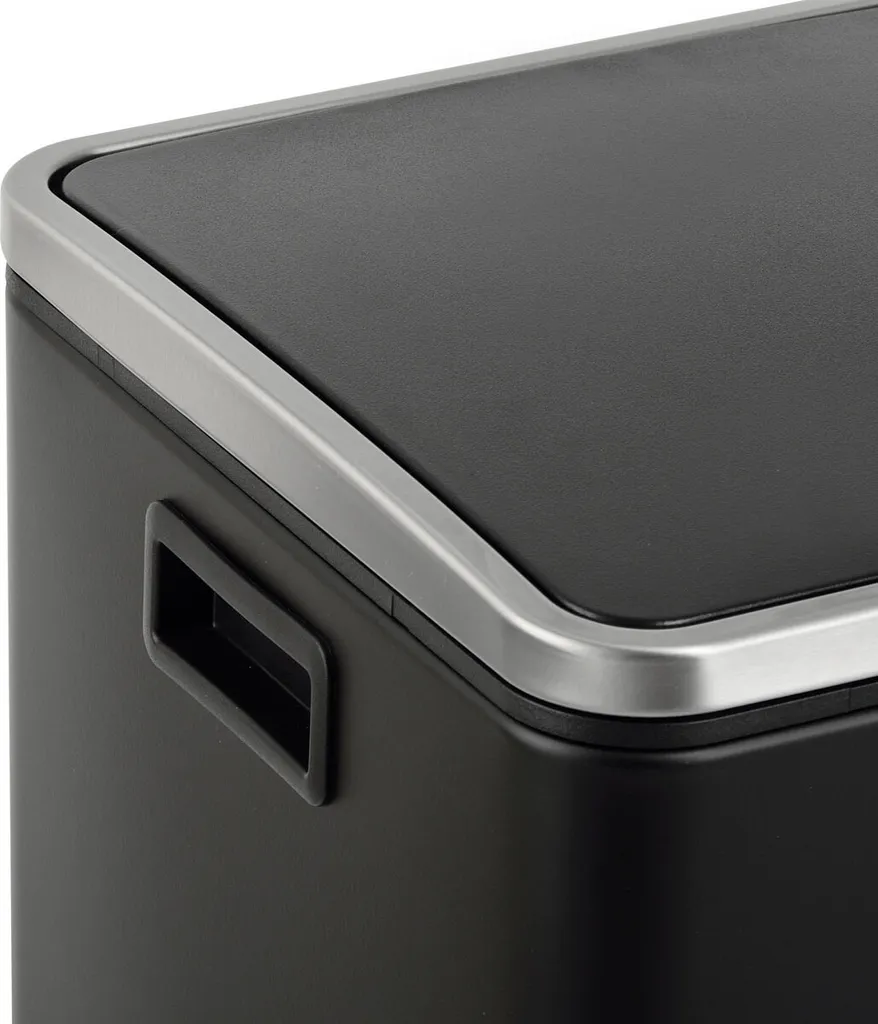 SVITA TM2X15 Treteimer 30 Liter 2x15L Schwarz Abfalleimer Mülleimer Mülltrennung Stahl 4 SVITA TM2X15 Treteimer 30 Liter 2x15L Schwarz Abfalleimer Mülleimer Mülltrennung Stahl – Bild 4