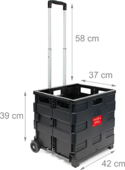 Relaxdays Einkaufstrolley Klappbar Bis 35kg -Leifheit || Vileda || Wenko Verkaufsgeschäft 020407cacbb83a6c790bd2e493f596d7