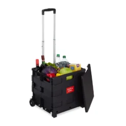 Relaxdays Einkaufstrolley Klappbar Mit Rollen