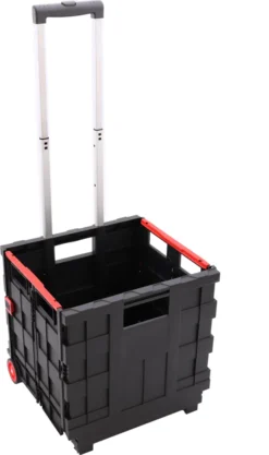 Einkaufswagen Korb Transporter Einkaufstrolley Mit Räder Klappbarer Teleskopgriff Aluminium Kunststoff 40 X 36 X 95 Cm Klappwagen