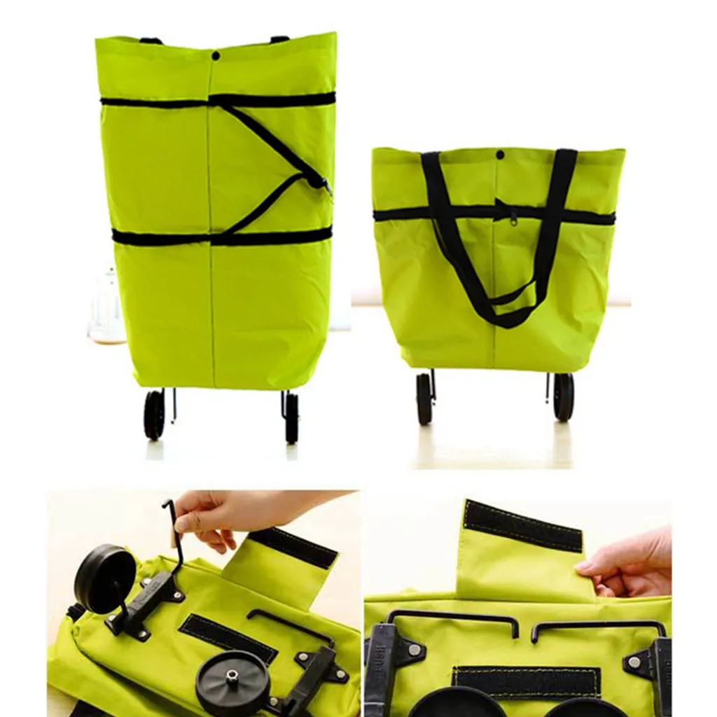 Einkaufstrolley Klappbaren Rädern Stützen Faltbar Leicht Wasserabweisend Tasche Einkaufstasche Picknicktasche Haushaltstrolley Tug Bag Grün 1 Einkaufstrolley Klappbaren Rädern Stützen Faltbar Leicht Wasserabweisend Tasche Einkaufstasche Picknicktasche Haushaltstrolley Tug Bag Grün