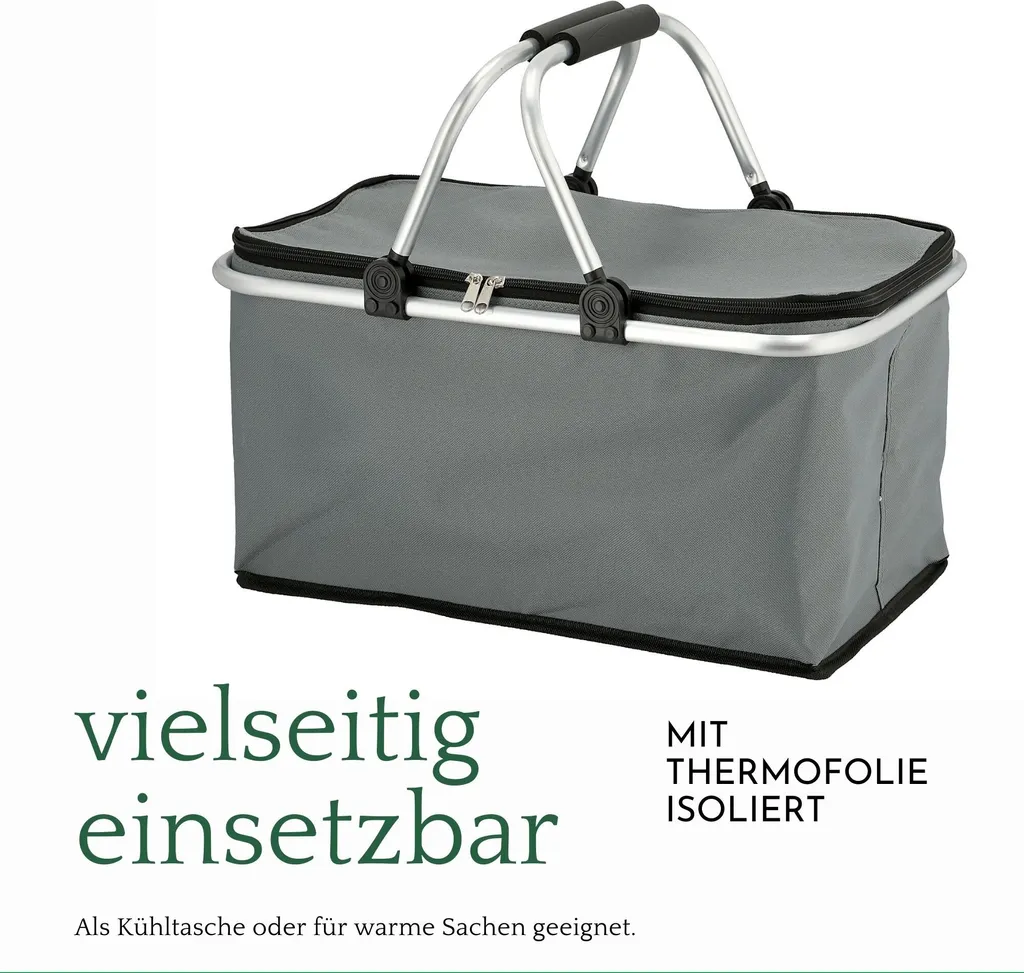 Novaliv 2x Einkaufskorb Faltbar Mit Kühlfunktion 30 Liter GRAU Isolierkorb Mit Gepolsterten Tragegriffen Und Reißverschluss Am Deckel Tragekorb 3 Novaliv 2x Einkaufskorb Faltbar Mit Kühlfunktion 30 Liter GRAU Isolierkorb Mit Gepolsterten Tragegriffen Und Reißverschluss Am Deckel Tragekorb – Bild 3