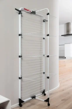 Vileda Mixer 4 - Vertikaler Stahlturm-Wäscheständer, 40 Meter Trockenraum, 4 Gestelle, Kleiner Kleiderständer Und Bügel, Offene Maße 169 X 71 X 71 X 71 Cm, Farbe Weiß -Leifheit || Vileda || Wenko Verkaufsgeschäft 0715b4fe14552cbf330d0741d3af6d97