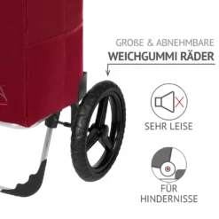 Einkaufstrolley KILEY XXL Bordeaux Mit 78l Fassung & Seitentaschen - Extragroße, Leise & Abnehmbare Gummiräder -Leifheit || Vileda || Wenko Verkaufsgeschäft 07eb0bc83e355de4a82b9f3c5914d33f