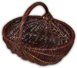 Wilpo Einkaufskorb Geflochten Aus Vollweide - 56 X 41 X 40 Cm - Groß - Robust & Stabil - Pilzkorb Beerenkorb Aufbewahrungskorb Präsentkorb Picknickkorb Autokorb Geschenkkorb Blumenkorb