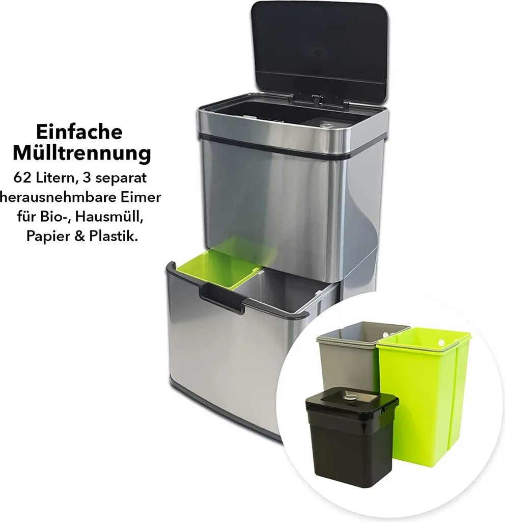 Mülleimer Dirk Bewegungssensor Für Hygienisches Öffnen 62 Liter 3 Mülleimer Dirk Bewegungssensor Für Hygienisches Öffnen 62 Liter – Bild 3