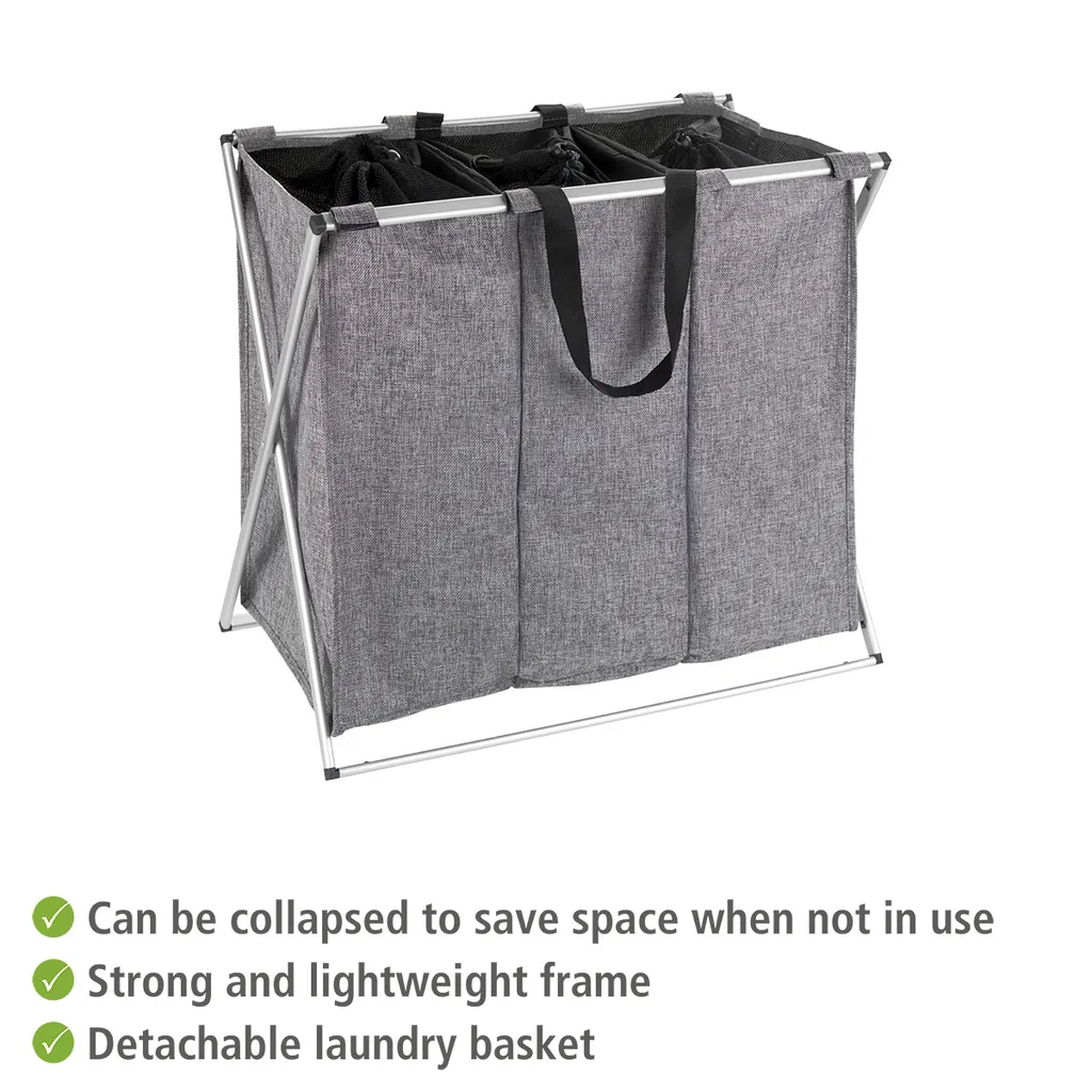 Wenko Wäschesammler Trio Grau Meliert 7 Wenko Wäschesammler Trio Grau Meliert – Bild 7