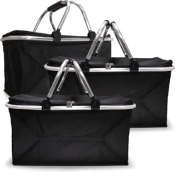 E-Best Einkaufskorb Mit Tragegriffen (3x Schwarz)