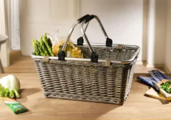 Einkaufskorb 'Shopping', Grau Gekalkt Stabil Verflochten, Aluminiumrahmen -Leifheit || Vileda || Wenko Verkaufsgeschäft 0daa221c6ac6a4a6a7f1031b82f7f55f