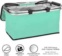 ONVAYA® Einkaufskorb Faltbar Mit Kühlfunktion | Mint | Faltkorb Mit Deckel | Isolierkorb | Einkaufstasche | Klappkorb | Thermokorb Klappbar -Leifheit || Vileda || Wenko Verkaufsgeschäft 0e248746e16c27b618ab16e3e212377c
