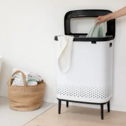 Brabantia Bo Wäschekorb Hi, 90 L, Rechteckig, Weiß, Schwarz, 540 Mm, 320 Mm -Leifheit || Vileda || Wenko Verkaufsgeschäft 0eed368086fec57c70726a9b1cd233e0