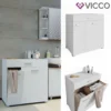 Vicco Wäschekorb MATTEO XL Weiß Waschmaschinenschrank Badschrank Wäscheschrank