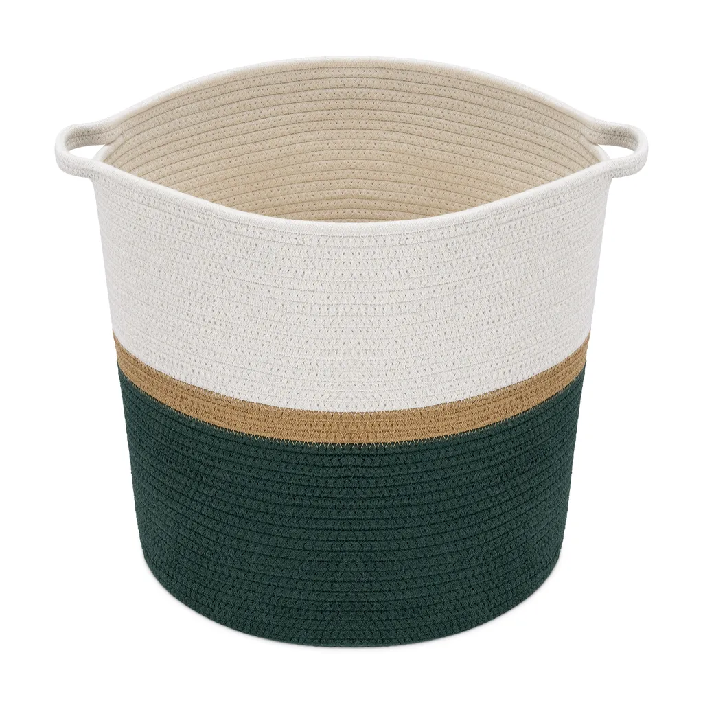 Navaris Flechtkorb Zur Aufbewahrung Aus Baumwolle - Wäschekorb Geflochten - Seil Korb Rund Für Wäsche Kissen Decken Spielzeug - Waschbar Per Hand 1 Navaris Flechtkorb Zur Aufbewahrung Aus Baumwolle - Wäschekorb Geflochten - Seil Korb Rund Für Wäsche Kissen Decken Spielzeug - Waschbar Per Hand