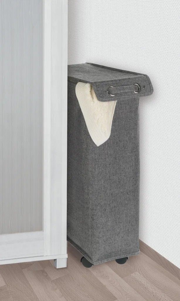 Wenko Wäschesammler Corno Prime Schwarz/Weiß 2 Wenko Wäschesammler Corno Prime Schwarz/Weiß – Bild 2