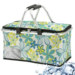 Einkaufskorb Faltbar Mit Thermofunktion "Flower" Grün