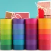 24 Rollen Einfarbiges Masking Tape Rainbow Color Adhesive Washi Tape Stickers Set Diy Scrapbooking Dekorative Aufkleber 2mx1.5cm