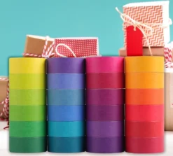 24 Rollen Einfarbiges Masking Tape Rainbow Color Adhesive Washi Tape Stickers Set Diy Scrapbooking Dekorative Aufkleber 2mx1.5cm
