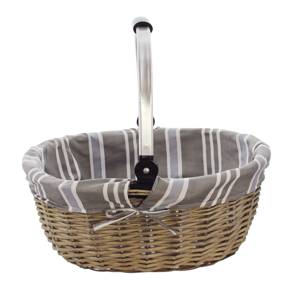 Einkaufskorb 'Grau Gekalkt' Füllkorb Flechtkorb Natur Bügel Einkauf Flaschen 3 Einkaufskorb 'Grau Gekalkt' Füllkorb Flechtkorb Natur Bügel Einkauf Flaschen – Bild 3