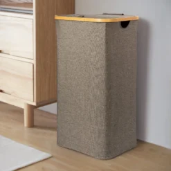 Adel Dream Wäschekorb Mit Deckel , Wäschekorb Kann Gefaltet Werden, Wäschetasche Kann Gefaltet Werden (100L, Dunkelgrau) -Leifheit || Vileda || Wenko Verkaufsgeschäft 17546ff910dc7ee5c91b02517a8509b6