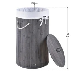 Juskys Bambus Wäschekorb Curly-Round – 55 Liter Volumen – Wäschesammler Mit Deckel, Tragegriffen & Stoff Wäschesack – 1 Fach Wäschebox – In Grau 23 Juskys Bambus Wäschekorb Curly-Round – 55 Liter Volumen – Wäschesammler Mit Deckel, Tragegriffen & Stoff Wäschesack – 1 Fach Wäschebox – In Grau -Leifheit || Vileda || Wenko Verkaufsgeschäft 189d9cb62892b9dcbf5ce59d39211e72