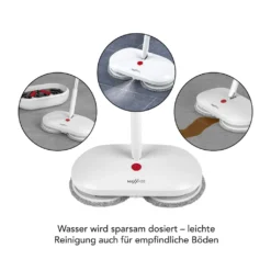 MAXXMEE Akku-Rotationsmopp - Rotierende Mikrofaserpads - Weiß Bodenwischer Akku Spray Mopp Spraymop Set Sprühwischer Tank Rotation Wischmopp -Leifheit || Vileda || Wenko Verkaufsgeschäft 18c5df9e0a55f7fd39accde39d7011d0