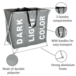 Wenko Wäschesammler Trio Grau -Leifheit || Vileda || Wenko Verkaufsgeschäft 19f2d7610266f2e9911c72cf39db0e40