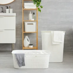 ROTHO Wäschesammler 50 L BRISEN, Farbe:Weiß