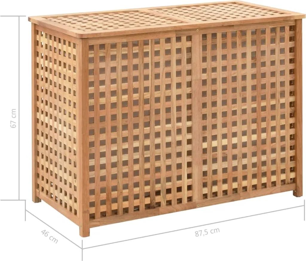 VidaXL Wäschekorb 87,5x46x67 Cm Massivholz Walnussholz 8 VidaXL Wäschekorb 87,5x46x67 Cm Massivholz Walnussholz – Bild 8