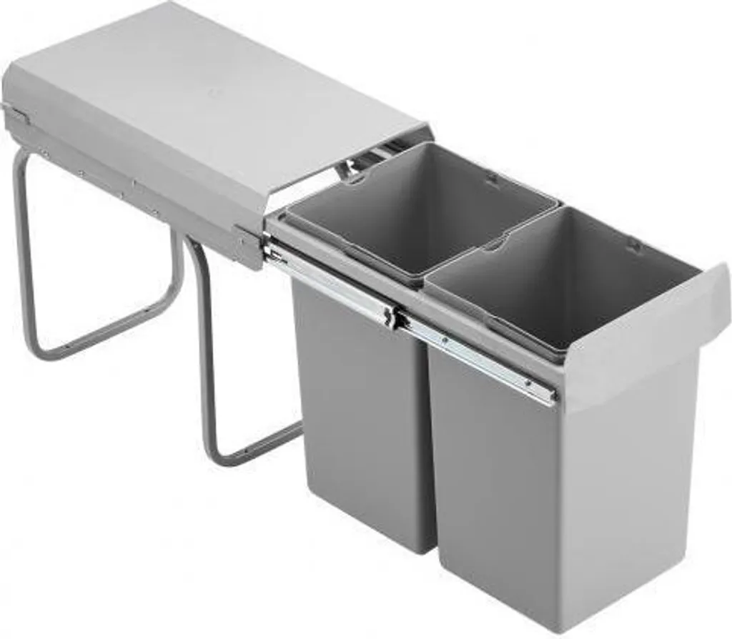 Wesco Double Deluxe. Abfallsammler, Alu Grau. - Mülleimer 2 Wesco Double Deluxe. Abfallsammler, Alu Grau. - Mülleimer – Bild 2