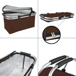 ONVAYA® Einkaufskorb Mit Kühlfunktion | Braun | 2er Set | Mit Deckel -Leifheit || Vileda || Wenko Verkaufsgeschäft 1df6db95bbf88ac21354c1a1b6a6dc55