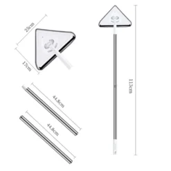 3-Teilige Stange Verstellbar Dreieck Reinigungsglas Mopp 360 ° Drehbares Reinigungswerkzeug + Frei 2 Mopp Bodenwischer -Leifheit || Vileda || Wenko Verkaufsgeschäft 1eaddd1938a0758e9deebf4d2f9fc9a0