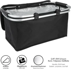 ONVAYA® Einkaufskorb Faltbar Mit Kühlfunktion | Schwarz | Faltkorb Mit Deckel | Isolierkorb | Einkaufstasche | Klappkorb | Thermokorb Klappbar -Leifheit || Vileda || Wenko Verkaufsgeschäft 1efb663f53bcd17ef048a03ef3f31e75