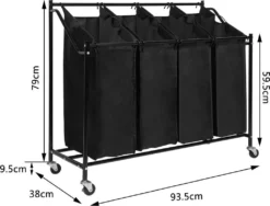 Meerveil Wäschekörbe, Mit Rollen, Schwarz, 4 Fächer 11 Meerveil Wäschekörbe, Mit Rollen, Schwarz, 4 Fächer -Leifheit || Vileda || Wenko Verkaufsgeschäft 217d947c651daae8630da97695fd7149