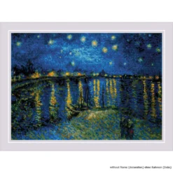 Riolis Kreuzstich Set "Sternennacht über Der Rhone Nach Van Goghs Gemälde", Zahlmuster, 38x26cm
