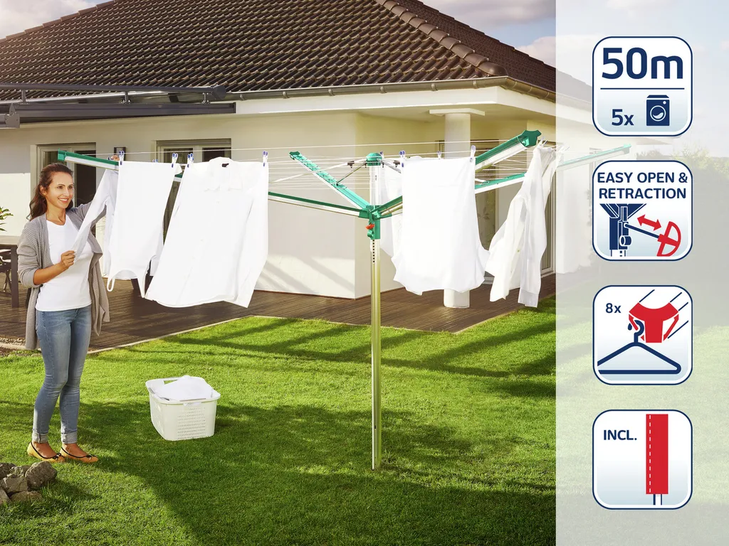 Leifheit Wäscheschirm Linomatic 500 Deluxe Cover 2 Leifheit Wäscheschirm Linomatic 500 Deluxe Cover – Bild 2