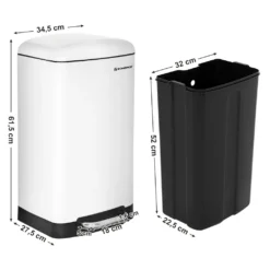 SONGMICS Mülleimer 30L Treteimer Weiß Edelstahl Für Küche Inneneimer Abfallbehälter Müllbehälter LTB01W -Leifheit || Vileda || Wenko Verkaufsgeschäft 247baf8f39894626793caf4db05878c8