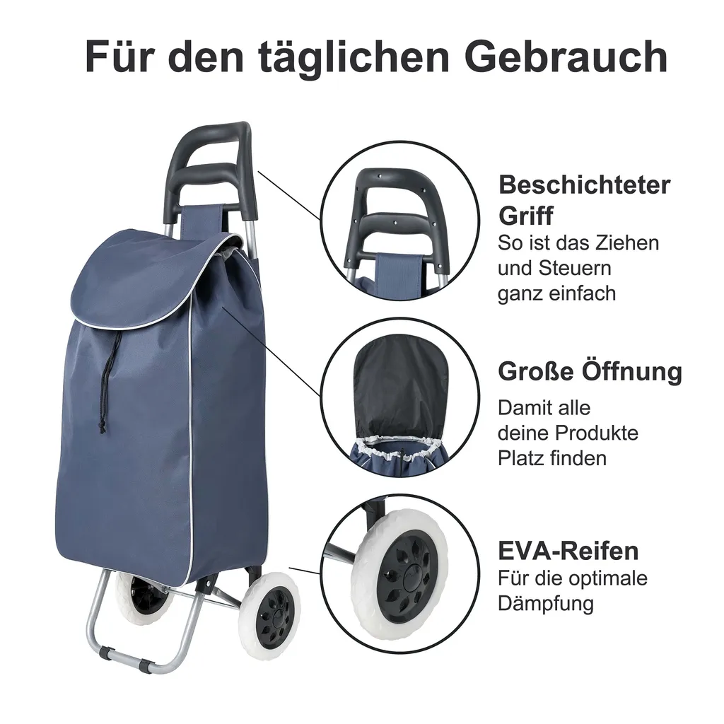 Wuuhoo I Einkaufstrolley Shoppy Mit Rollen 34 L I Einkaufswagen Faltbar, Abwaschbar I Verstärktes Material 4 Wuuhoo I Einkaufstrolley Shoppy Mit Rollen 34 L I Einkaufswagen Faltbar, Abwaschbar I Verstärktes Material – Bild 4