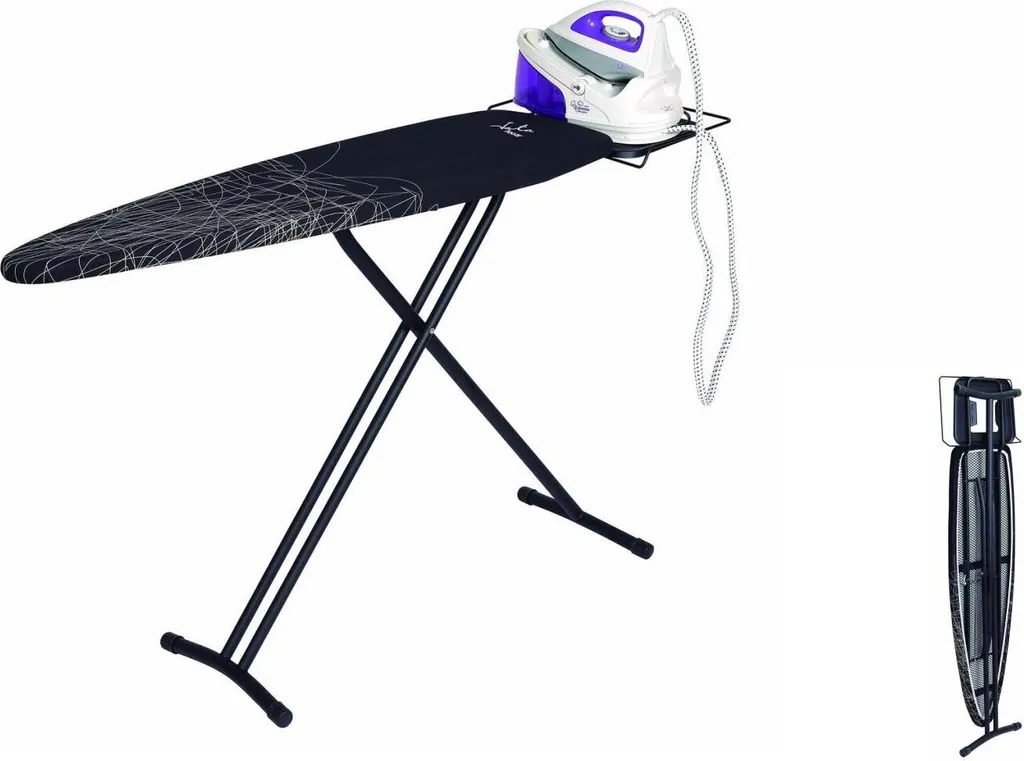 JATA TP520, Bügelbrett In Originalgröße, Baumwolle, Schwarz, Weiß, Weiß, 124 X 40 Mm, 93 Cm 3 JATA TP520, Bügelbrett In Originalgröße, Baumwolle, Schwarz, Weiß, Weiß, 124 X 40 Mm, 93 Cm – Bild 3