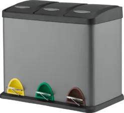 SVITA TC3X8 24L Treteimer Abfalleimer Mülleimer Mülltrennung Edelstahl Grau -Leifheit || Vileda || Wenko Verkaufsgeschäft 26256c5c0be829877f91a0c549ba1930