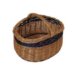Einkaufskorb "Natur/Blau, Maße 50 X 40 X 27 Cm GH 35 Cm
