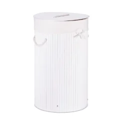 Relaxdays 1 X Wäschekorb Bambus Rund Weiß -Leifheit || Vileda || Wenko Verkaufsgeschäft 274c0fbb941d8670310ddd5a5a25ea10