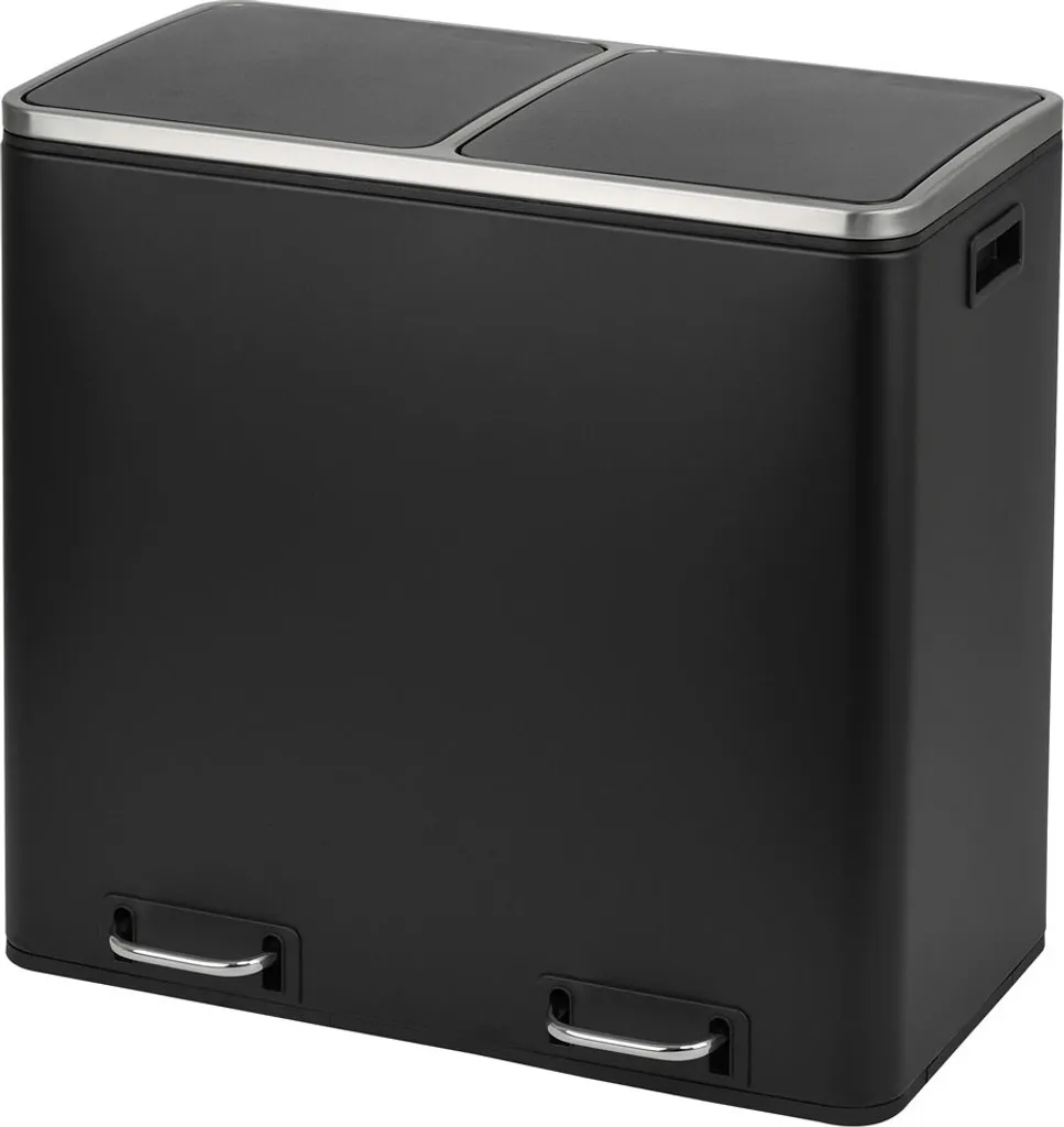 SVITA TM2X15 Treteimer 30 Liter 2x15L Schwarz Abfalleimer Mülleimer Mülltrennung Stahl 2 SVITA TM2X15 Treteimer 30 Liter 2x15L Schwarz Abfalleimer Mülleimer Mülltrennung Stahl – Bild 2