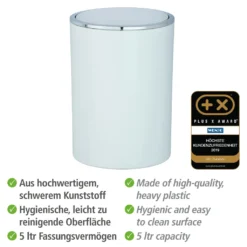 Wenko Schwingdeckeleimer Inca White 11 Wenko Schwingdeckeleimer Inca White -Leifheit || Vileda || Wenko Verkaufsgeschäft 287dbe26bb2800a6dc219eb688f5bb35