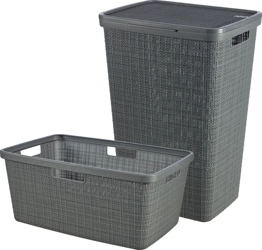 Curver Wäschekorb Jute 46 L, Grau, 70 % Recycelbar 4 Curver Wäschekorb Jute 46 L, Grau, 70 % Recycelbar – Bild 4