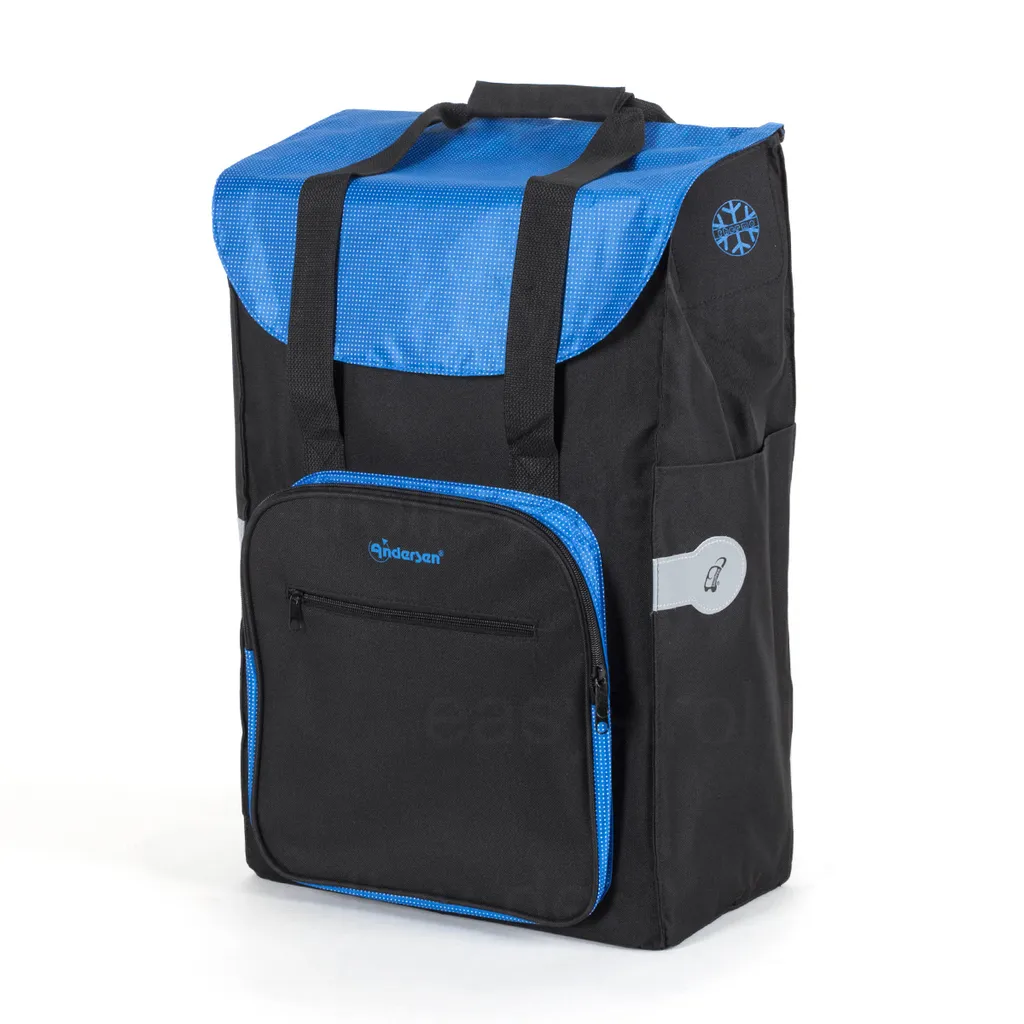 Andersen Einkaufstrolley Royal Mit Metallspeichenrad 25 Cm Und 45 Liter Einkaufstasche Wismar Schwarz/blau Mit Kühlfach, Aluminiumgestell Klappbar 5 Andersen Einkaufstrolley Royal Mit Metallspeichenrad 25 Cm Und 45 Liter Einkaufstasche Wismar Schwarz/blau Mit Kühlfach, Aluminiumgestell Klappbar – Bild 5