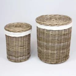 Wäschekorb Rattan Im 2er Set, Maße Ca. Ø 35 X 45 Cm, Ø 45 X 55 Cm -Leifheit || Vileda || Wenko Verkaufsgeschäft 2a441a5488e20686529ea92a11c7b4de