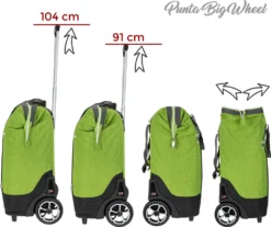 Punta Big Wheel Einkaufsroller Shopper Einkaufswagen Shopping Trolley Einkaufstrolley Trolly Große Räder 10303-0700 Two Tone Grün + Thermo Tasche -Leifheit || Vileda || Wenko Verkaufsgeschäft 2a48c1f54683c0ac6dfbf37913647409